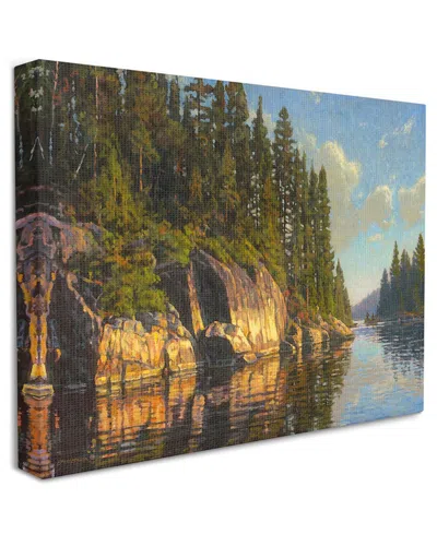 Stupell Industries Sunrise River Bank Reflective Water Painting Stretched Canvas Wall Art By Bruce Miller In Multicolor