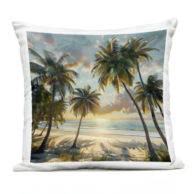 Stupell Industries Sunset On The Beach Palms Outdoor Printed Pillow, Design By Lsr Creative Studio