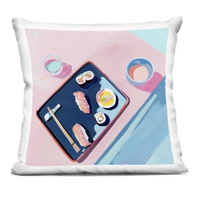 Stupell Industries Sushi Me Food Tray Decorative Printed Throw Pillow Design By Walker Noble In Blue