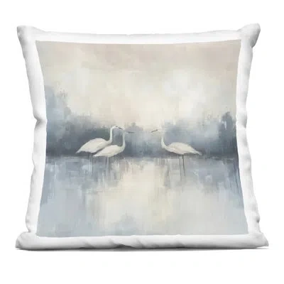 Stupell Industries Swans In Still Waters Decorative Printed Throw Pillow Design By Mona Grace In Beige