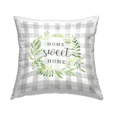 Stupell Industries Sweet Home Tartan Wreath Printed Throw Pillow Design By Lux + Me Designs