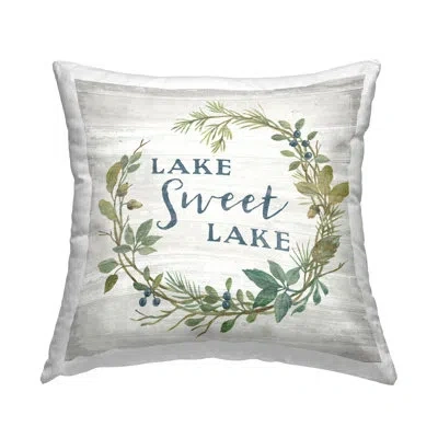 Stupell Industries Sweet Lake Quote Rustic Floral Botanical Frame Decorative Printed Throw Pillow By Silvia Vassileva