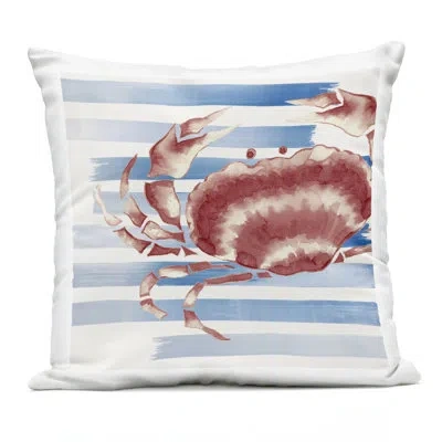 Stupell Industries Swirled Whisper Of The Shore Outdoor Printed Pillow Design By Eli Jones In Blue Nautical