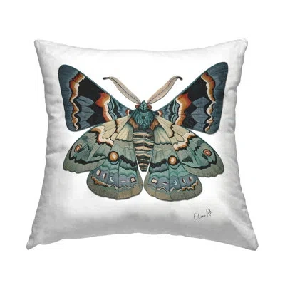 Stupell Industries Symbol Of Change Moth Decorative Printed Throw Pillow Design By Lena Owens In Blue