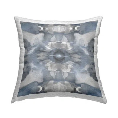 Stupell Industries Symmetrical Grey Blue Pattern Outdoor Printed Pillow By Ellie Roberts In Blue;gray