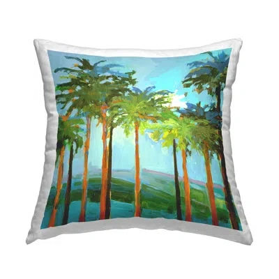 Stupell Industries Tall Palms Abstraction Decorative Printed Throw Pillow Design By Jane Slivka In Green