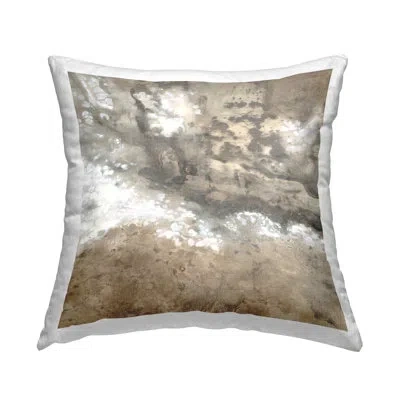 Stupell Industries Tan Abstract Splash Printed Throw Pillow Design By Liz Jardine