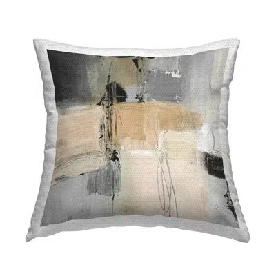 Stupell Industries Tan & Grey Rustic Collage Printed Outdoor Throw Pillow Design By Lanie Loreth In Beige