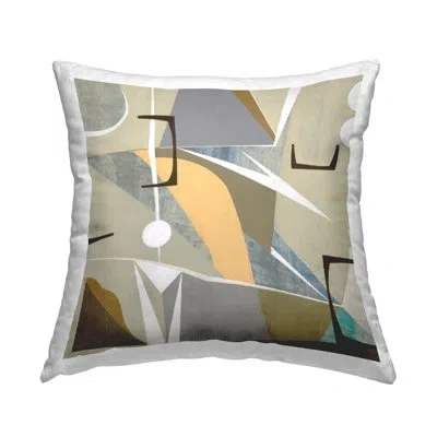 Stupell Industries Tan & Yellow Modern Shapes Printed Throw Pillow Design By Liz Jardine