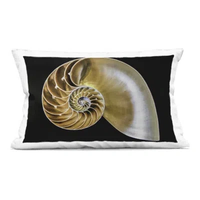 Stupell Industries Tan Nautilus Shell On Black Decorative Printed Throw Pillow Design By Mary Lou Johnson