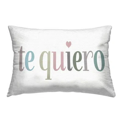 Stupell Industries Te Quiero Pastel Outdoor Printed Pillow By Sd Graphics Studio In White