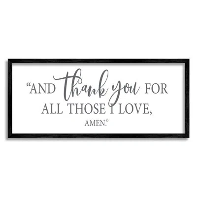 Stupell Industries Thank You For Those I Love Spiritual Proverb Prayer By Lettered And Lined - Floater Frame Textual Ar In Midnight Black Framed Giclee
