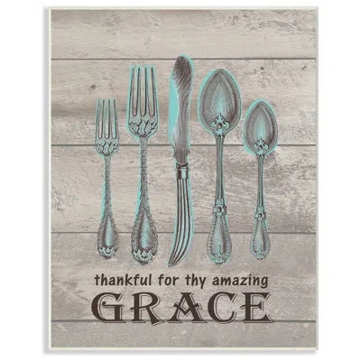 Stupell Industries 'thankful For Amazing Grace' By Lettered And Lined - Picture Frame Textual Art Print In Wall Plaque