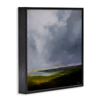 Stupell Industries The Cloudy Landscape Framed Giclee Art, Design By Patrick Dennis In Midnight Black Framed Giclee