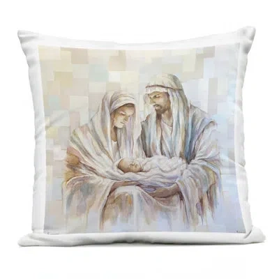Stupell Industries The First Christmas Nativity Outdoor Printed Pillow, Design By Linda Sperruzzi In Beige
