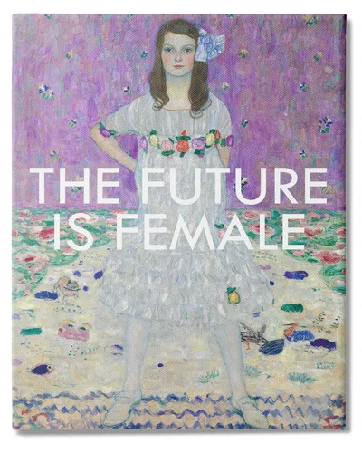 Stupell Industries The Future Is Female Vintage Girl Powerful Stance Stretched Canvas Wall Art By Jennifer P In Off-white