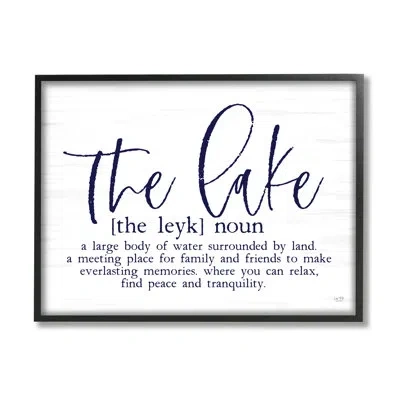 Stupell Industries The Lake Definition Family Phrase By Lux + Me Designs - Floater Frame Graphic Art On Wood In Midnight Black Framed Giclee