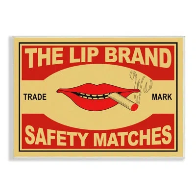 Stupell Industries The Lip Brand Safety Matches Sign Cigarette In Wall Plaque