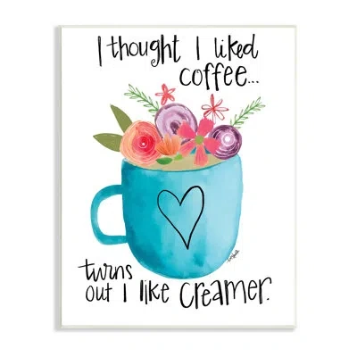 Stupell Industries Thought I Liked Coffee Phrase Kitchen Creamer Joke - Graphic Art On Canvas In Wall Plaque