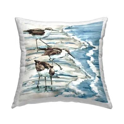Stupell Industries Three Sandpipers Ocean Shoreline Coast Printed Throw Pillow Design By Paul Brent