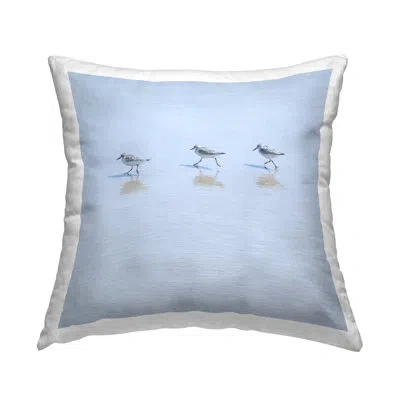 Stupell Industries Three Sandpipers On Shore Printed Throw Pillow Design By Michael Quackenbush