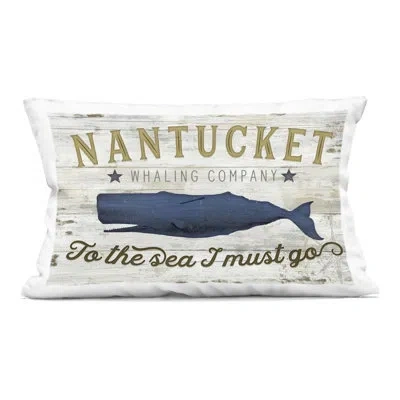 Stupell Industries To The Sea I Must Go Decorative Printed Throw Pillow, Design By Jennifer Pugh In Blue