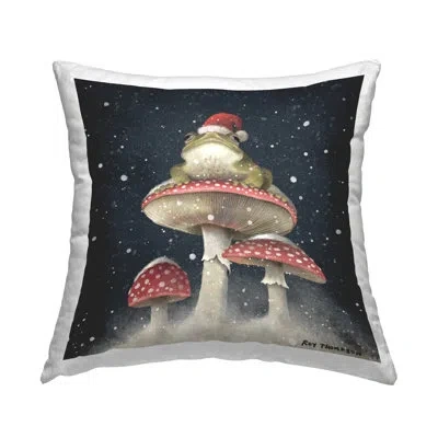 Stupell Industries Toad Atop Mushrooms Holiday Nature Printed Throw Pillow Design By Roy Thompson