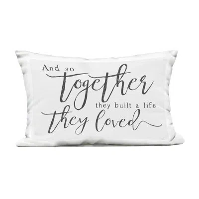 Stupell Industries Together A Life They Loved Outdoor Printed Pillow, Design By Lux + Me Designs In White