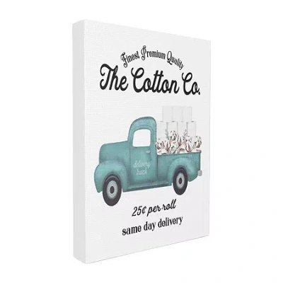 Stupell Industries Toilet Paper Cotton Canvas Art In Blue