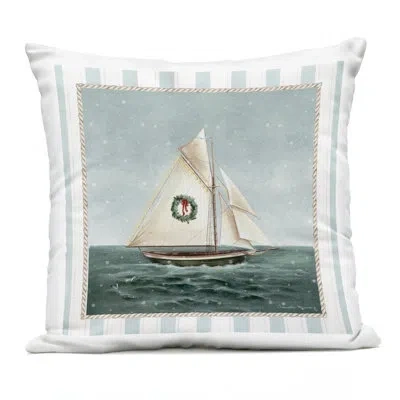 Stupell Industries Toned Classic Sailboat Outdoor Printed Pillow, Design By Danielle Murray
