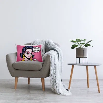 Stupell Industries Too Cool To Care Iconic Decorative Printed Throw Pillow, Design By Andreas Magnusson, 14 X 7 X 20 In Pink