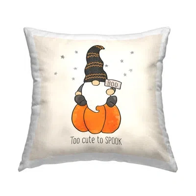 Stupell Industries Too Cute To Spook Pumpkin Gnome Printed Throw Pillow Design By Pdr Studios