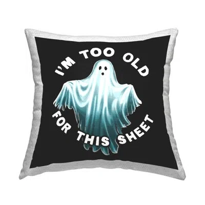 Stupell Industries Too Old For This Sheet Outdoor Printed Pillow By Jedco Brands, Inc. In Black