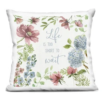 Stupell Industries Too Short To Wait Decorative Printed Throw Pillow, Design By Nan In Green