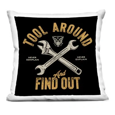 Stupell Industries Tool Around & Find Out Decorative Printed Throw Pillow Design By Jedco Brands, Inc. In Black