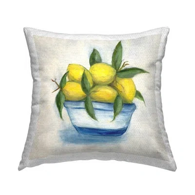 Stupell Industries Traditional Lemon Bowl Outdoor Printed Pillow By Marilyn Dunlap In Yellow