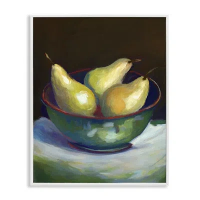 Stupell Industries Traditional Pear Bowl Framed Giclee Art By Ramona Murdock In Coastal White Framed Giclee