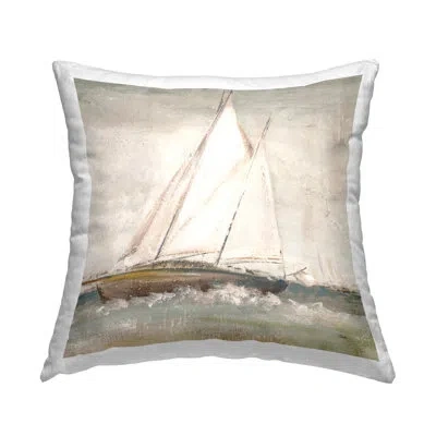 Stupell Industries Traditional Sailboat Splash Decorative Printed Throw Pillow Design By Patricia Pinto In Gray