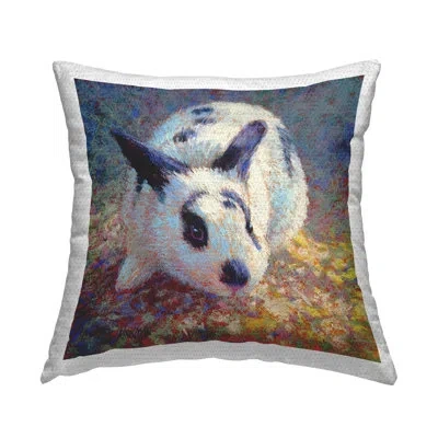 Stupell Industries Traditional Spotted Bunny Outdoor Printed Pillow By Rita Kirkman In Gray