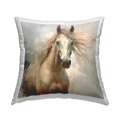 Stupell Industries Traditional Tan Horse Outdoor Printed Pillow By Irena Orlov
