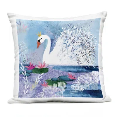 Stupell Industries Tranquil Crowned Swan Outdoor Printed Pillow, Design By Clare Tupper