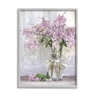 Stupell Industries Tranquil Lilac Flower Vase By Lori Deiter - Floater Frame Graphic Art On Wood In Farmhouse Gray Framed Giclee