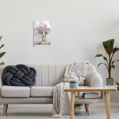 Stupell Industries Tranquil Lilac Flower Vase By Lori Deiter - Floater Frame Graphic Art In Wood