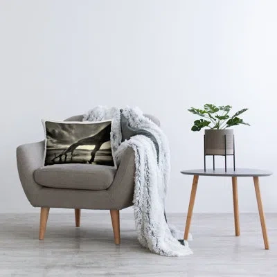 Stupell Industries Tree Trunk On Shore Decorative Printed Throw Pillow Design By Dennis Frates In Black