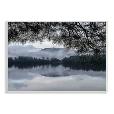 Stupell Industries Trees Surrounding Hazy Mountainous Landscape Lake By Kelly Sinclair - Photograph In Wall Plaque