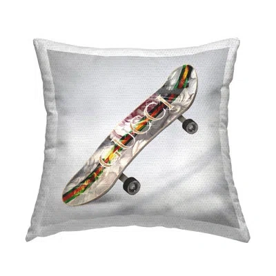 Stupell Industries Trendy Fashion Skateboard Outdoor Printed Pillow By Ziwei Li