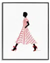 Stupell Industries Trendy Girl In Red Framed Giclee Art In Red