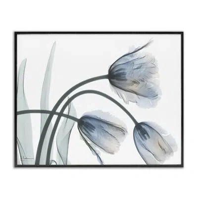 Stupell Industries Trendy Mod Tulips Framed Giclee, Design By Albert Koetsier In Midnight Black Framed Giclee