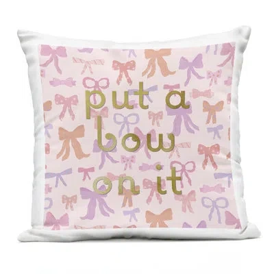 Stupell Industries Trendy Put A Bow On It Design By Sazerelli Designs Outdoor Printed Pillow In Pink