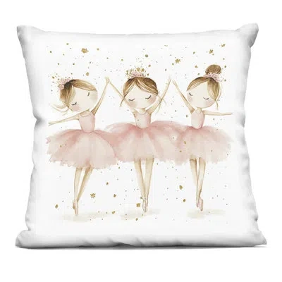 Stupell Industries Trio Of Ballerinas Decorative Printed Throw Pillow, Design By Creative Studio, 18 X 7 X 18 In Pink